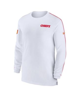 Men's White Kansas City Chiefs Sideline Coach UV Performance Long Sleeve T-Shirt
