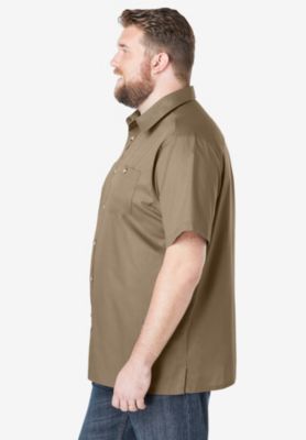 Tall Solid Wrinkle-Resistant Short Sleeve Button Down