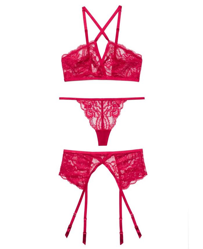 Adore Me Women's Juanita ThreePiece Lingerie Set Lingerie Macy's