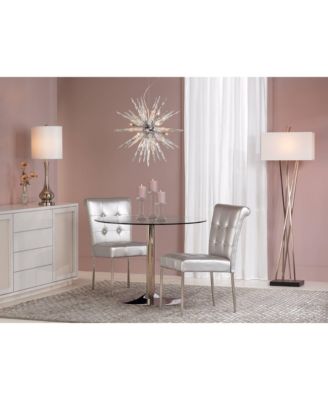 Modern Buffet Table Lamp 32" Tall Brushed Nickel Metal Gourd White Fabric Cylinder Shade for Living Room House Dining Entryway