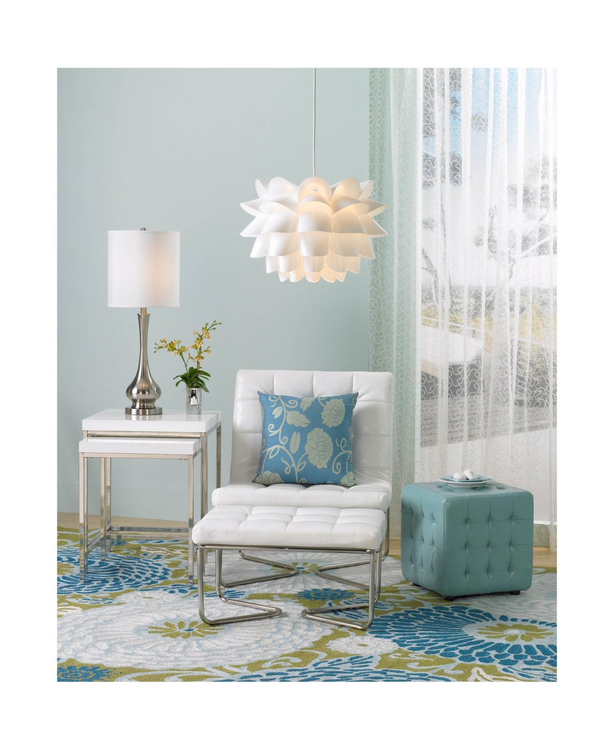 Possini Euro Design Modern Buffet Table Lamp Tall Skinny Brushed NickelMetal Gourd White Fabric Cylinder Shade Decor Bedroom Living Room H