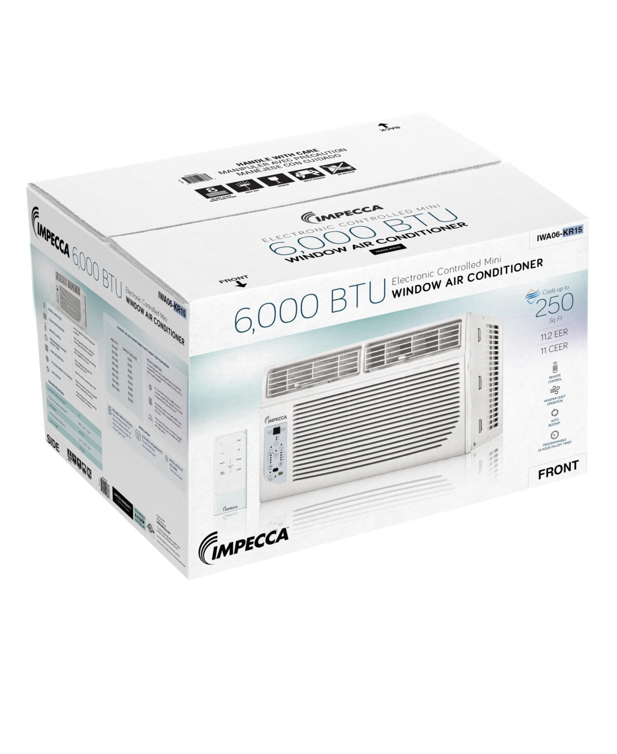 Impecca 6,000 Btu, Window Air Conditioner w/ Digital Control with Remote Control - Off-White