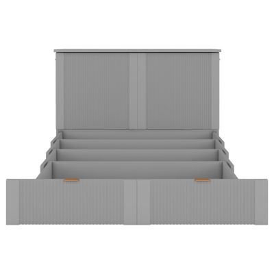 Streamdale Murphy Bed with Drawer, Sockets, USB Ports in Gray