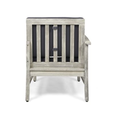 Streamdale Durable Acacia Wood Outdoor Armchair with Water-Resistant Cushions