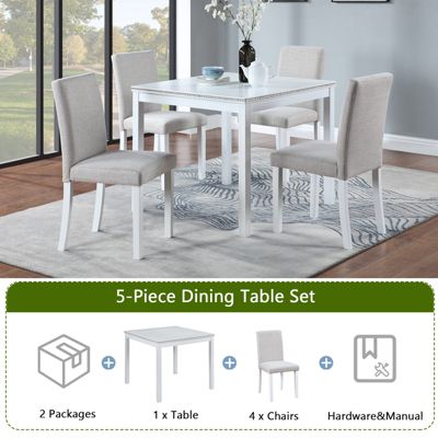 Luxurious Wooden Dining Set with Crystals & Upholstery