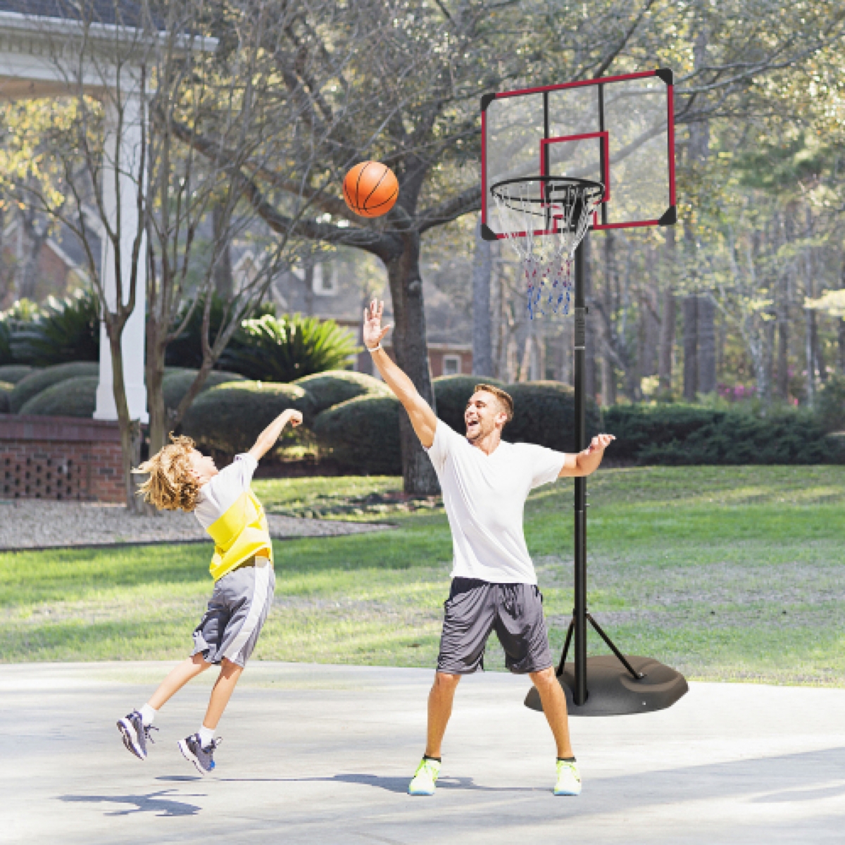 Streamdale Furniture Grow-with-Kids Adjustable Basketball Hoop for Indoor and Outdoor Play - Black+red