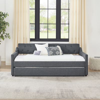 Streamdale Tufted Daybed with Trundle and USB