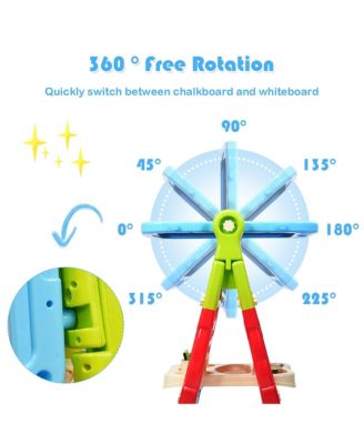 Height Adjustable Kids Art Easel Magnetic Double Sided Board w/ Accessories