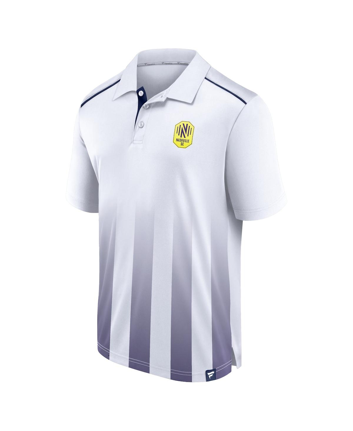 Fanatics Men's White Nashville Sc Line Up Fade Polo Shirt In White,navy
