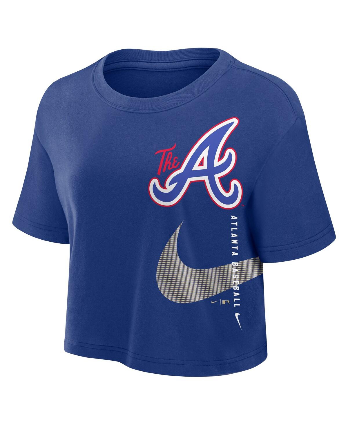 Nike Women'sAtlanta Braves City Connect Performance Cropped T-Shirt - Royal