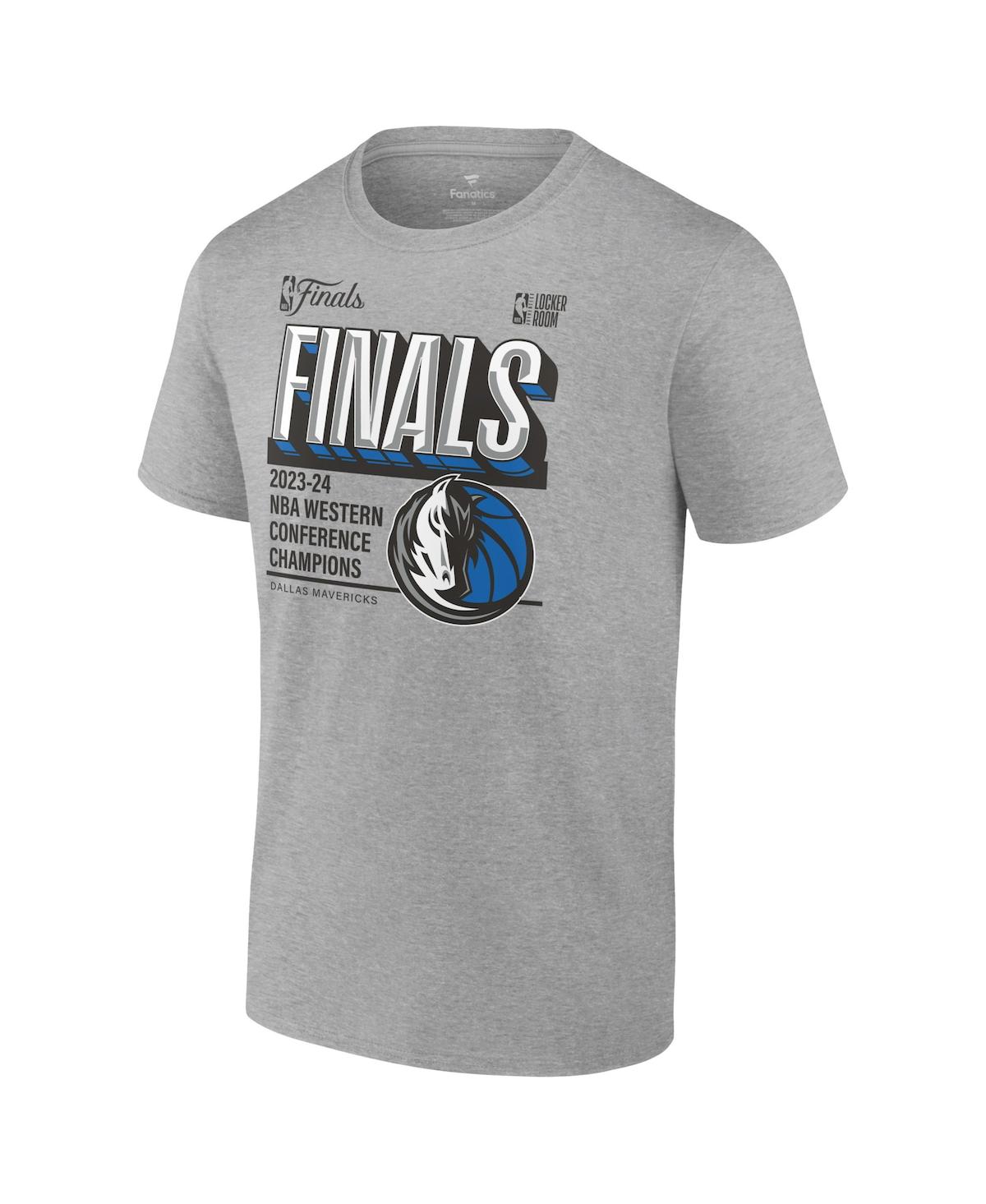 Fanatics Men'sDallas Mavericks 2024 Western Conference Champions Locker Room Big Tall T-Shirt - Heather Gray