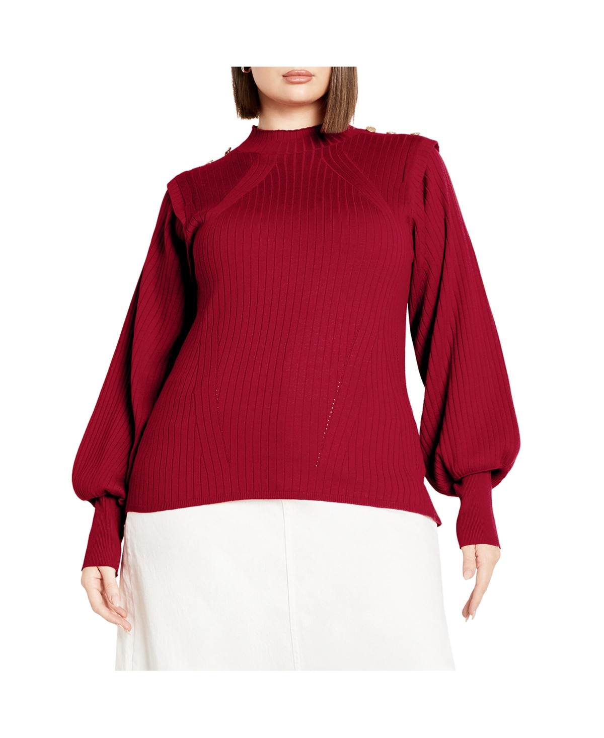 Plus Size Isabella Sweater - Cherry
