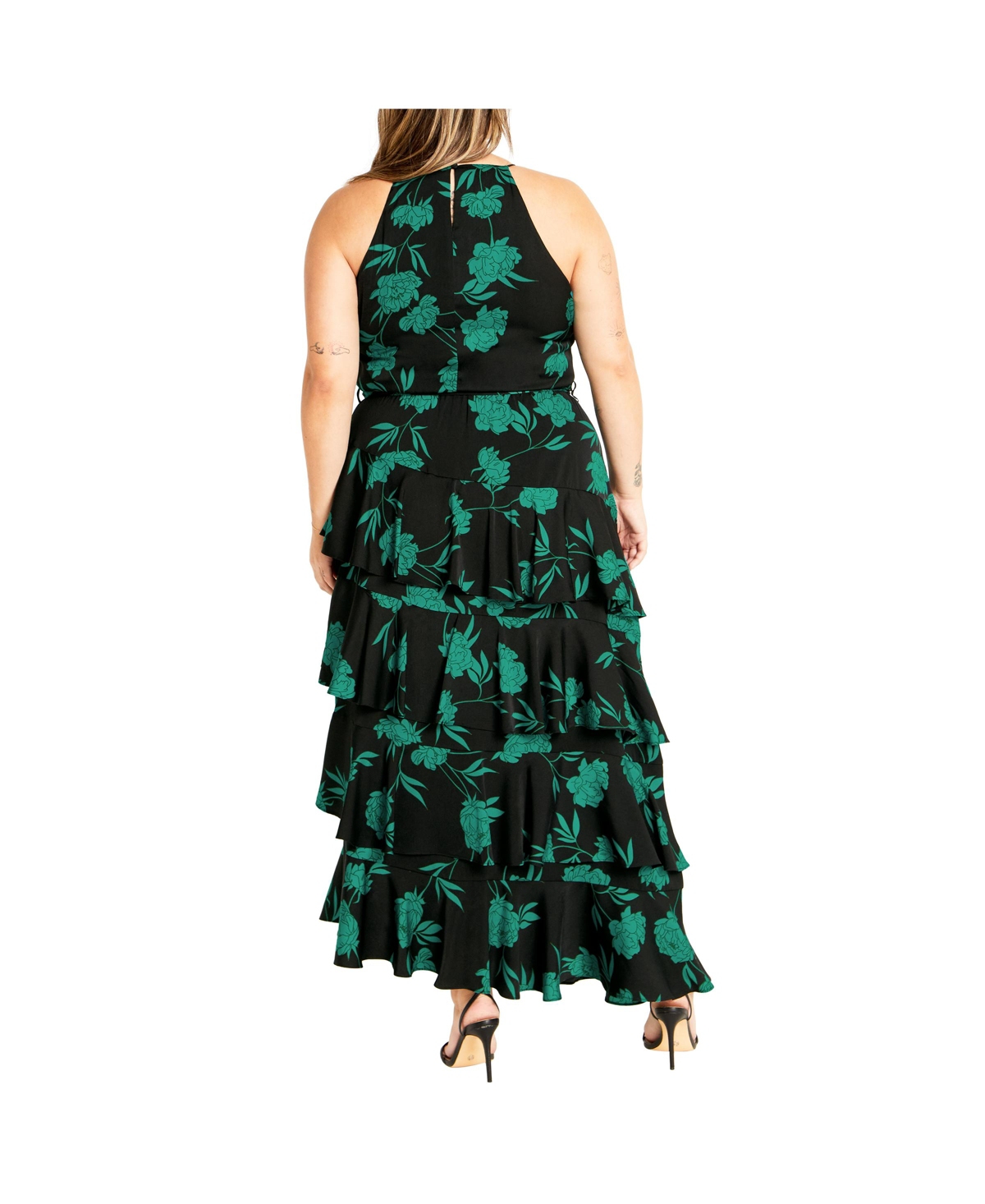 City Chic Plus Size Joelle Print High Neck Maxi Dress