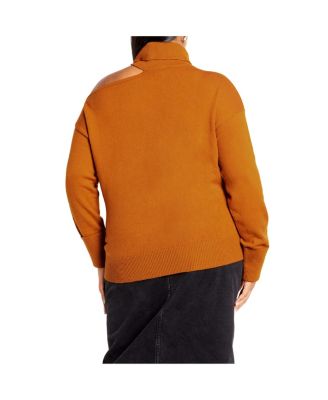 Plus Size Cold Shoulder Jumper