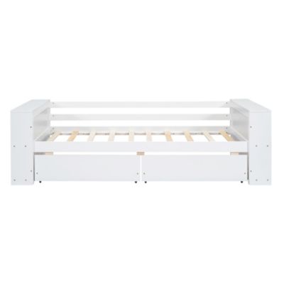 Streamdale Twin Size Daybed with Shelves and Drawers, White