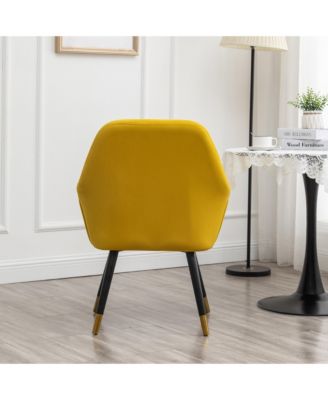 Streamdale Contemporary Velvet Upholstered Accent Chair, Yellow