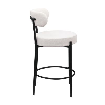 Streamdale Modern Kitchen Bar Stools with Curved Boucle Back