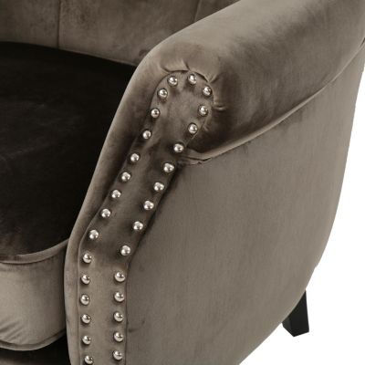 Streamdale Exceedingly Comfortable Velvet Club Chair with Handcrafted Detail