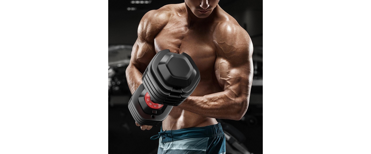 Streamdale Furniture 10-in-1 Adjustable Dumbbells Space-Saving Solution, Weight Change in a Snap
