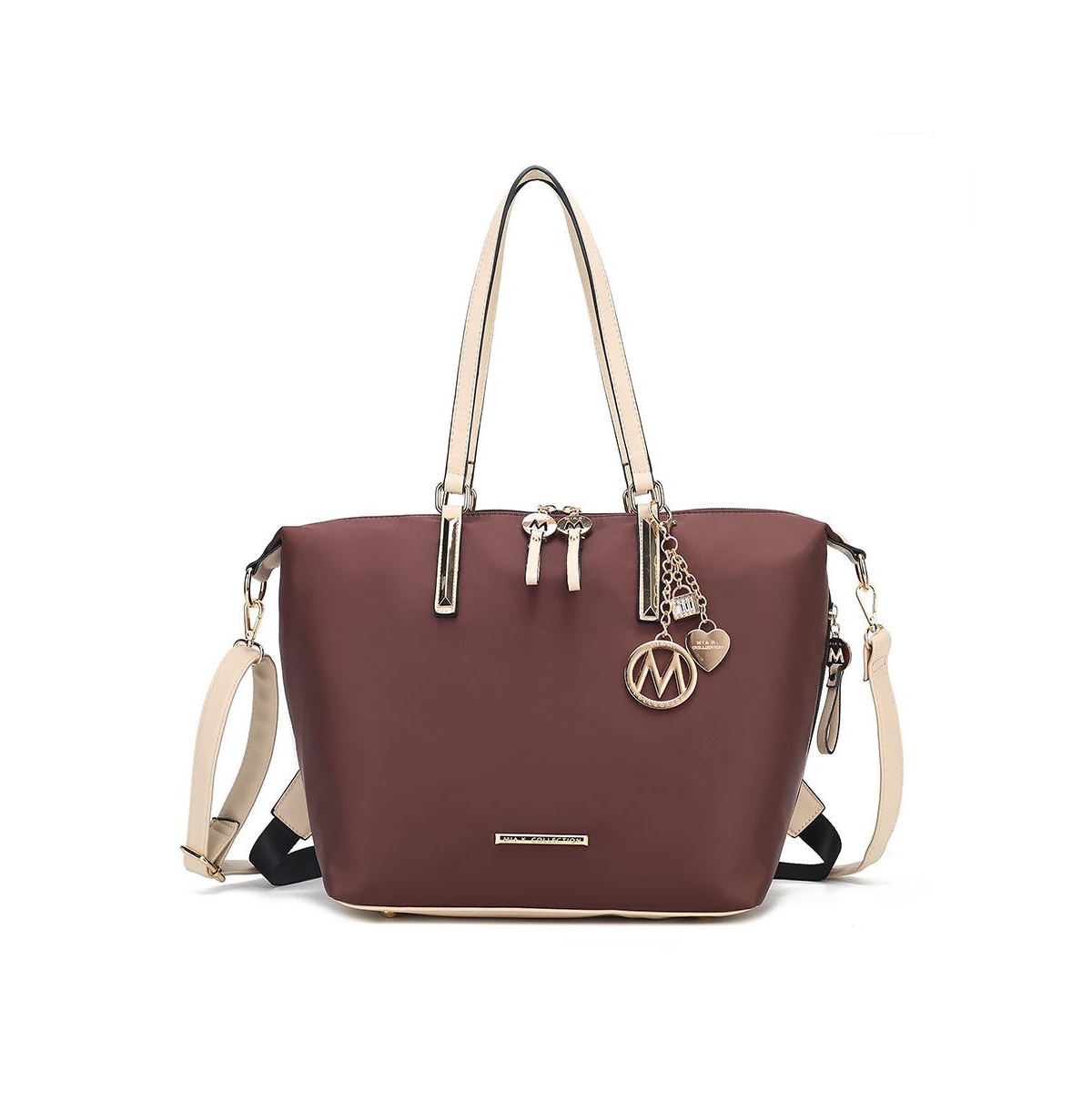 Mkf Collection Layla Tote + Backpack by Mia K - Coffe-ivory