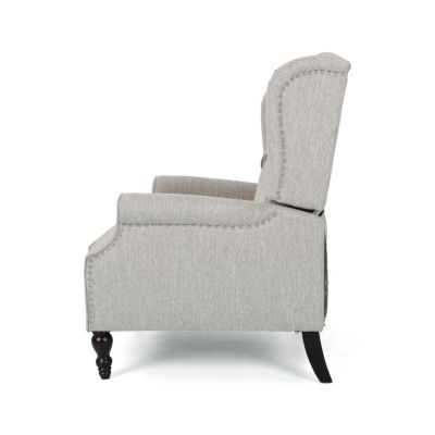 1 Count Fabric Contemporary Nailhead Wingback Pushback Recliner