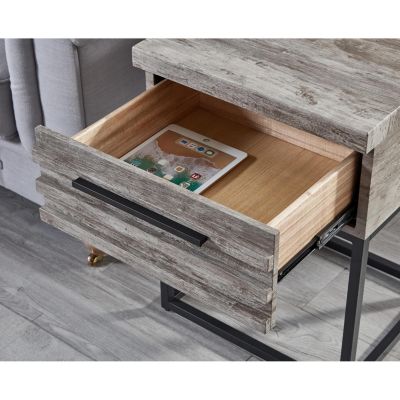 Celestial Contemporary Storage End table, Gray