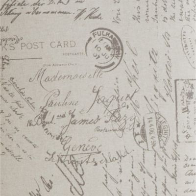 English Letter Print Fabric Armless Contemporary Accent Chair