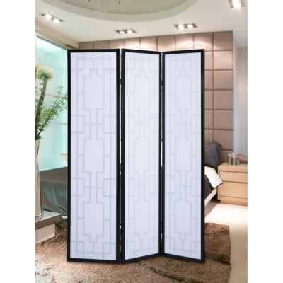 Streamdale Sudoku 3 Panel Room Divider Screen, Black