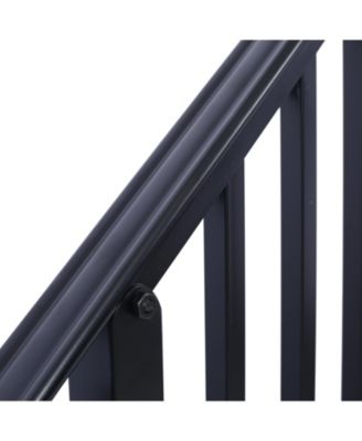 Streamdale Durable Steel Pipe 3-Step Handrail for Concrete Steps, Black