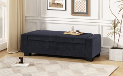 1 Count Stylish Fabric Storage Ottoman with Flip-Lid Top