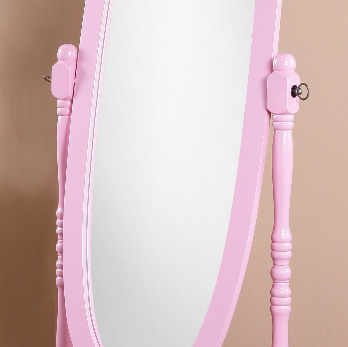 Streamdale Furniture Traditional Queen Anna Style Wood Floor Cheval Mirror,Finish - Pink