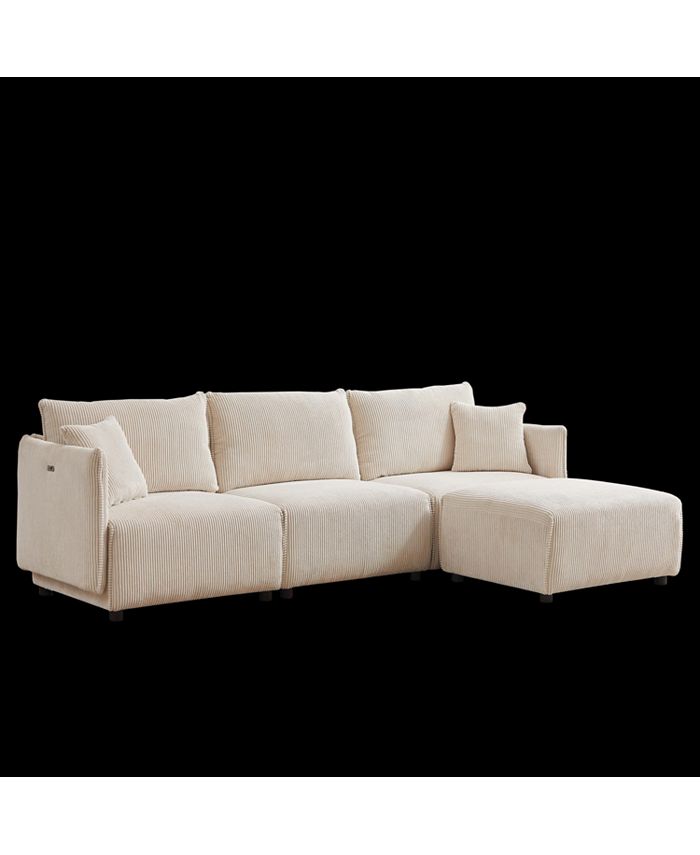Simplie Fun Versatile Modern Modular Sofa with Corduroy Upholstery and ...