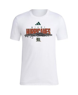 Men's White Miami Hurricanes Baseball Sunflower Seeds T-Shirt
