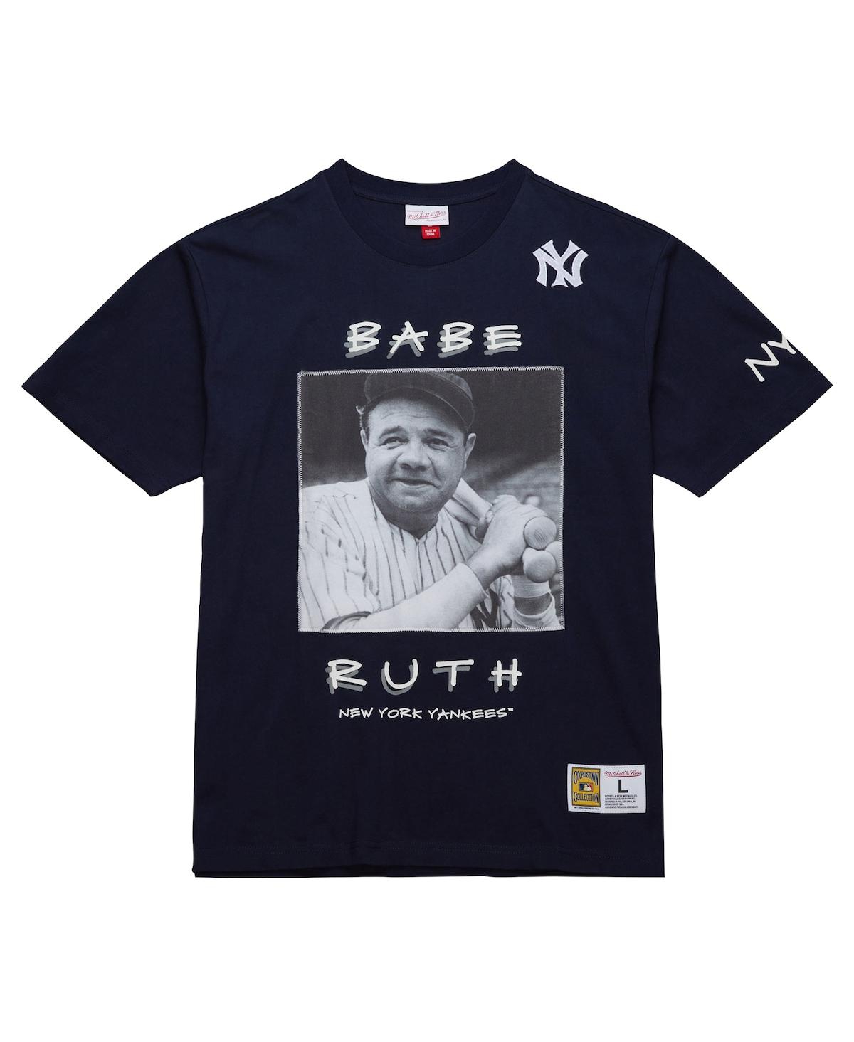 Mitchell & Ness Men's Babe Ruth Navy New York Yankees Cooperstown Collection Heavyweight Premium Player Vintage-like In Navy