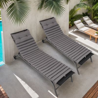 Streamdale Premium 72.8" UV-Resistant Outdoor Chaise Lounge Cushions (2 Pack)