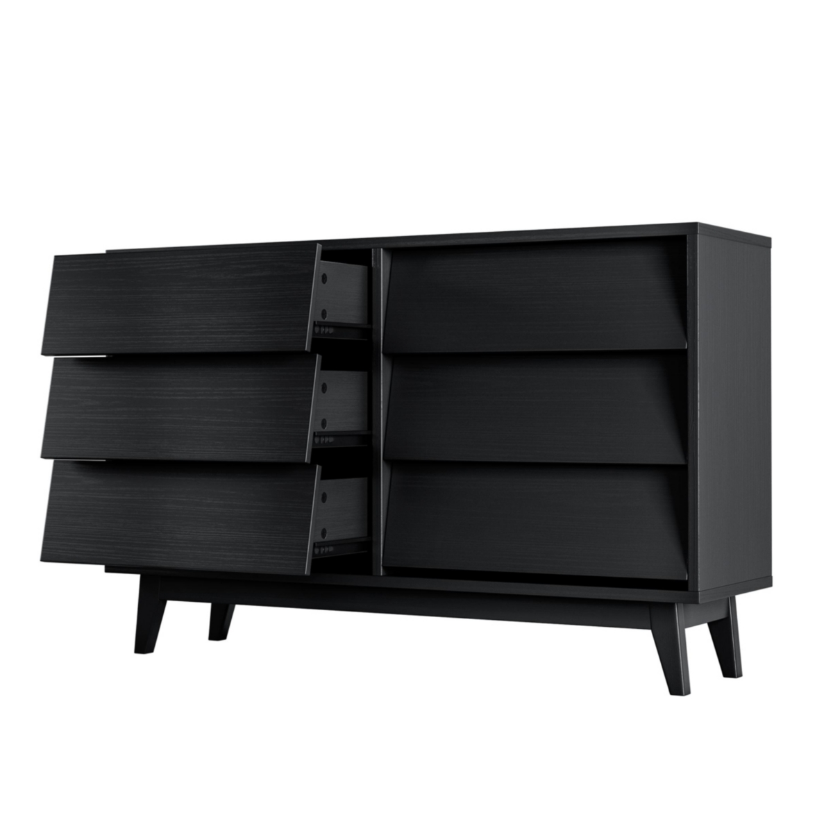 Streamdale Furniture 6 Drawer Double Dresser Features Vintage-style and Bevel Design
