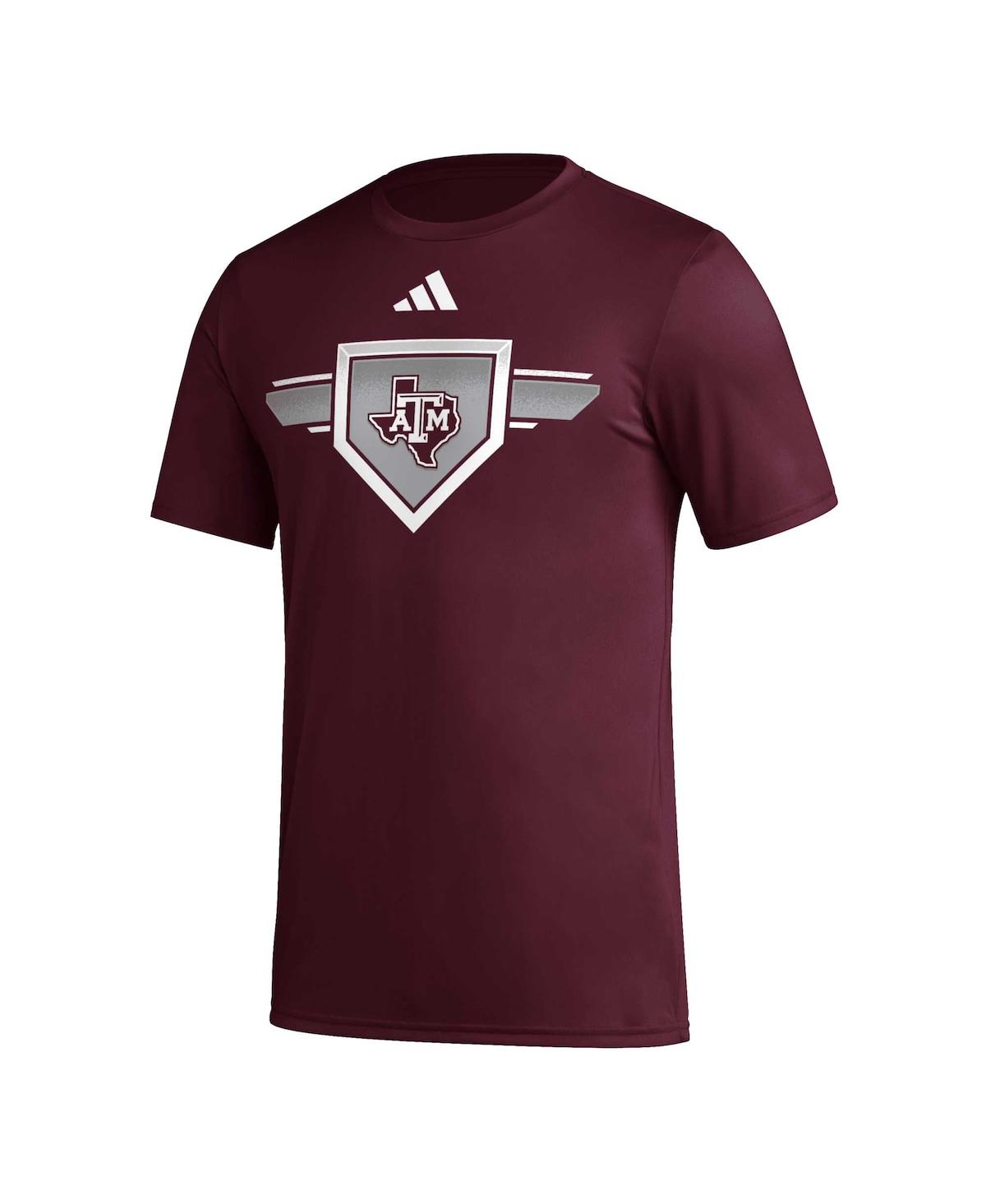 Adidas Men'sTexas A M Aggies 2023/24 Aeroready Homeland Plate Pregame T-Shirt - Maroon