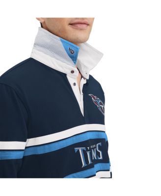 Men's Navy Tennessee Titans Cory Varsity Rugby Long Sleeve T-Shirt