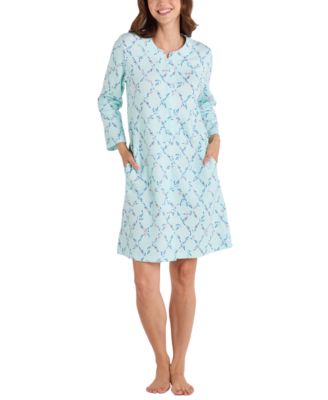 Miss Elaine - Women's Quilted Floral Long-Sleeve Robe