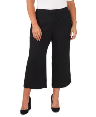 Vince Camuto - Plus Size Solid Zipper-Pocket Culotte Pants