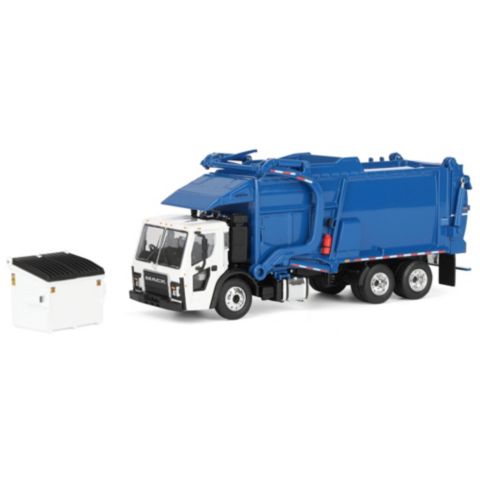 Детская игрушка First Gear DCP 1/64 White and Blue Mack LR w/ McNeilus Meridian FEL Refuse Body and Refuse Bin