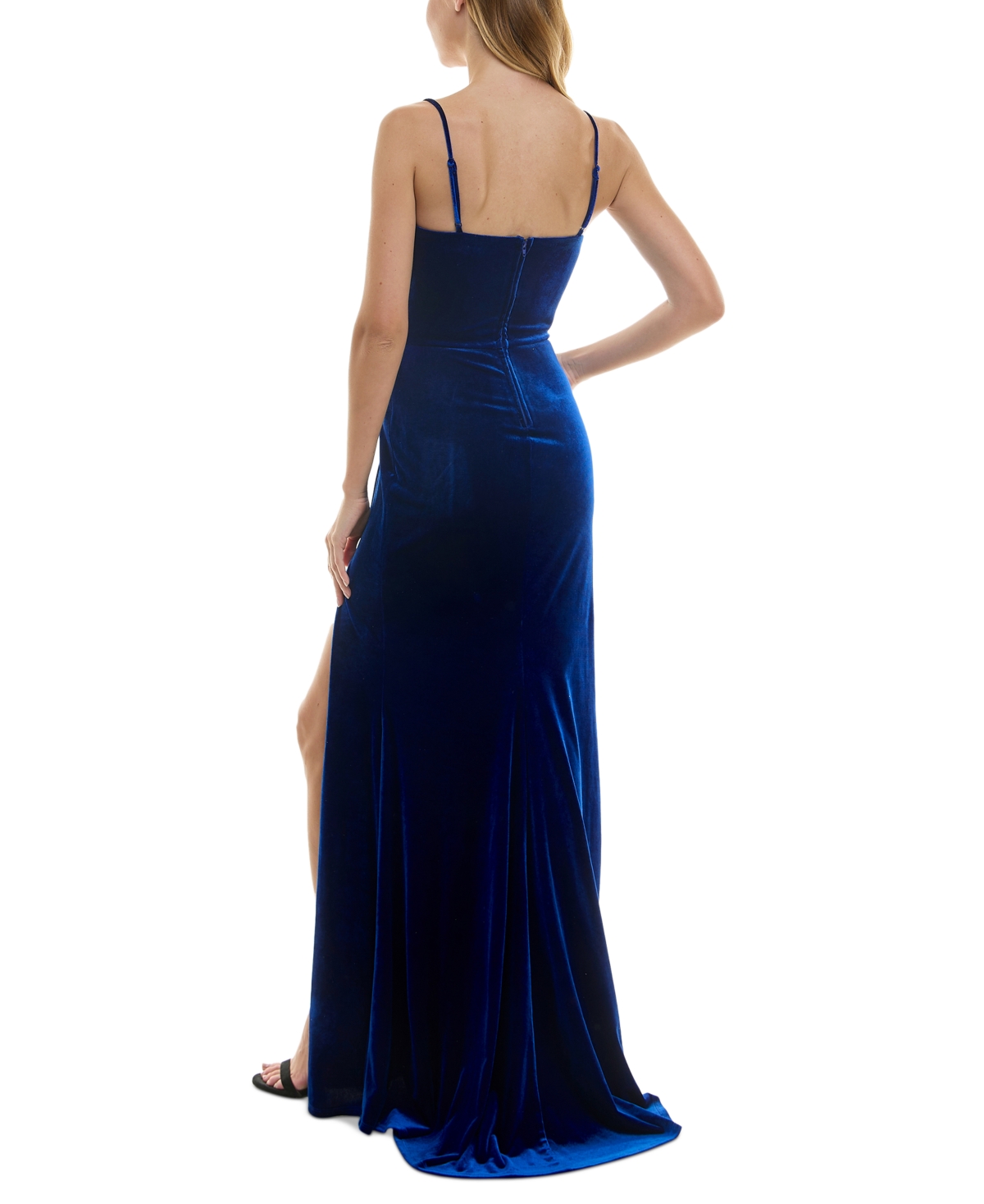 City Studios Juniors' Velvet Beaded-Applique Gown