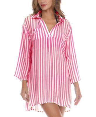 Raviya - Women's Striped Swim Cover-Up Tunic