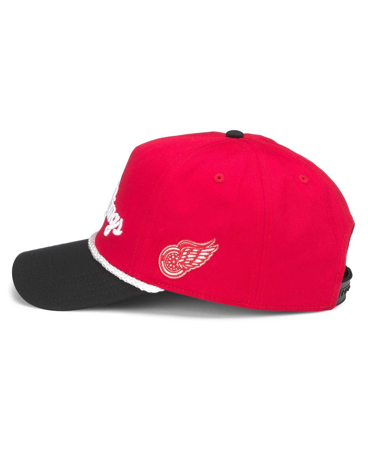 AMERICAN NEEDLE MEN'S RED/BLACK DETROIT RED WINGS ROSCOE WASHED TWILL ADJUSTABLE HAT 