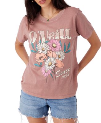 O'Neill - Juniors' With Flowers Graphic Print Cotton T-Shirt