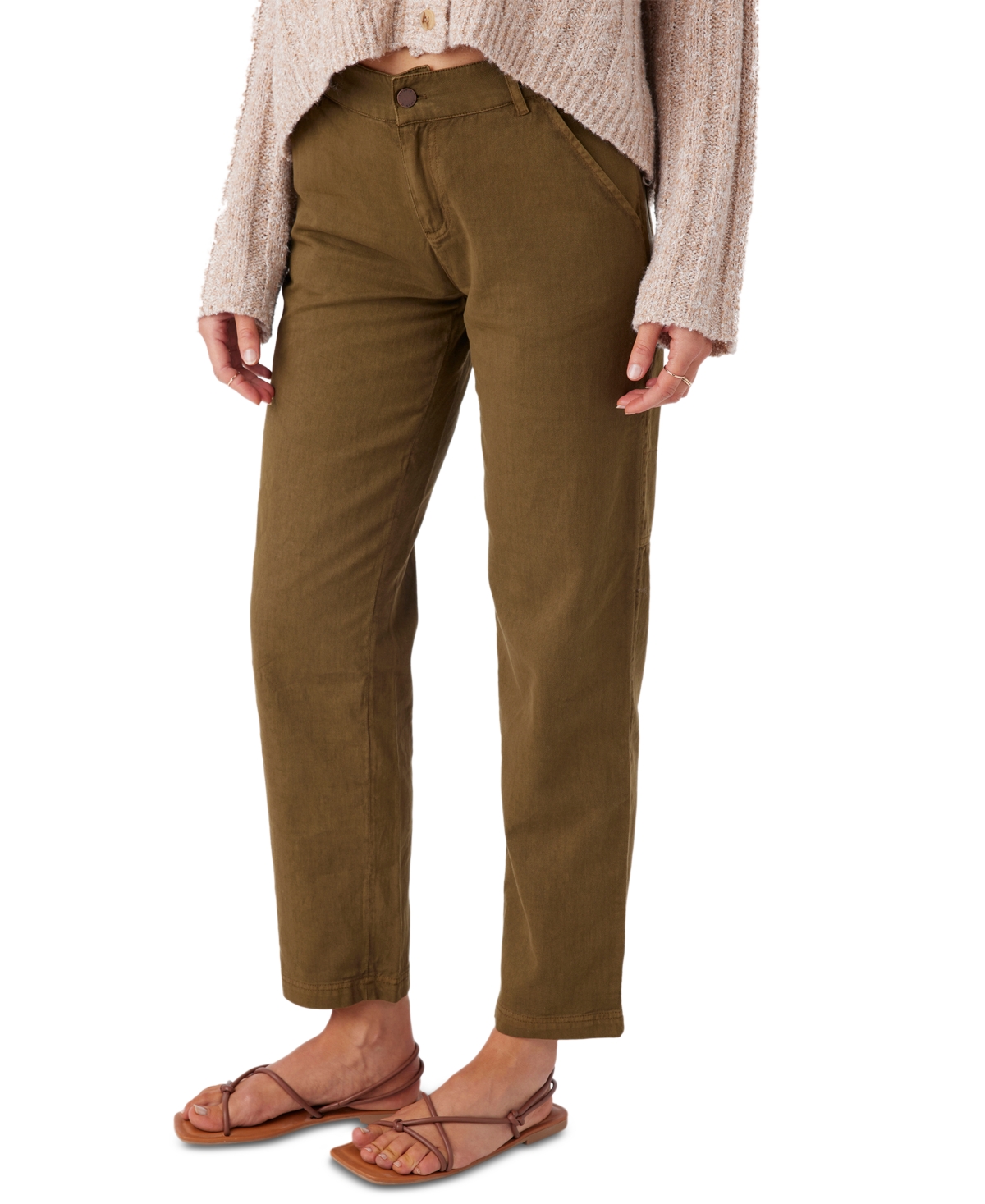 O'neill Juniors' Kree Cotton High-rise Cargo Pants In Military Olive