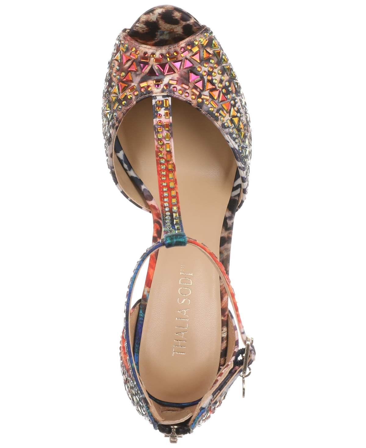 Thalia Sodi Women's Chacey Embellished T-strap Platform Pumps In Exotic Multi