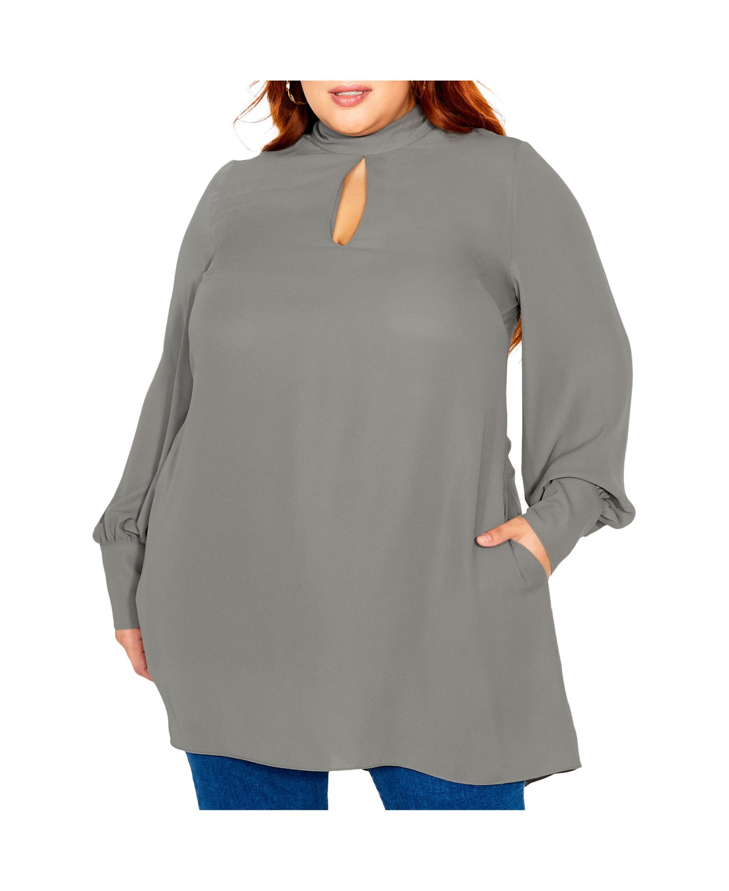 Women's Neck Tie Tunic Top