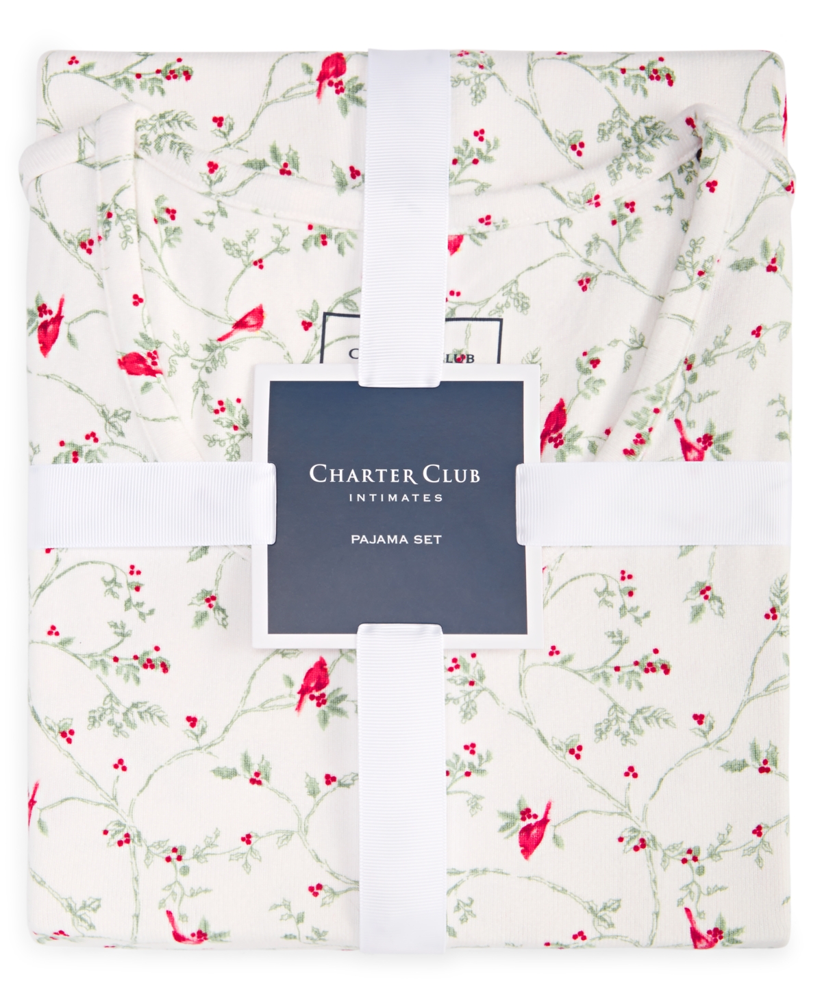 Charter Club Women's 2-pc. Printed Long-sleeve Packaged Pajamas Set, Created For Macy's In Delicate Cardinal