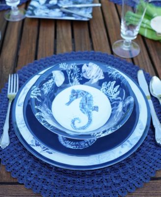 Sea Life Melamine Dinner Plates, Set of 6